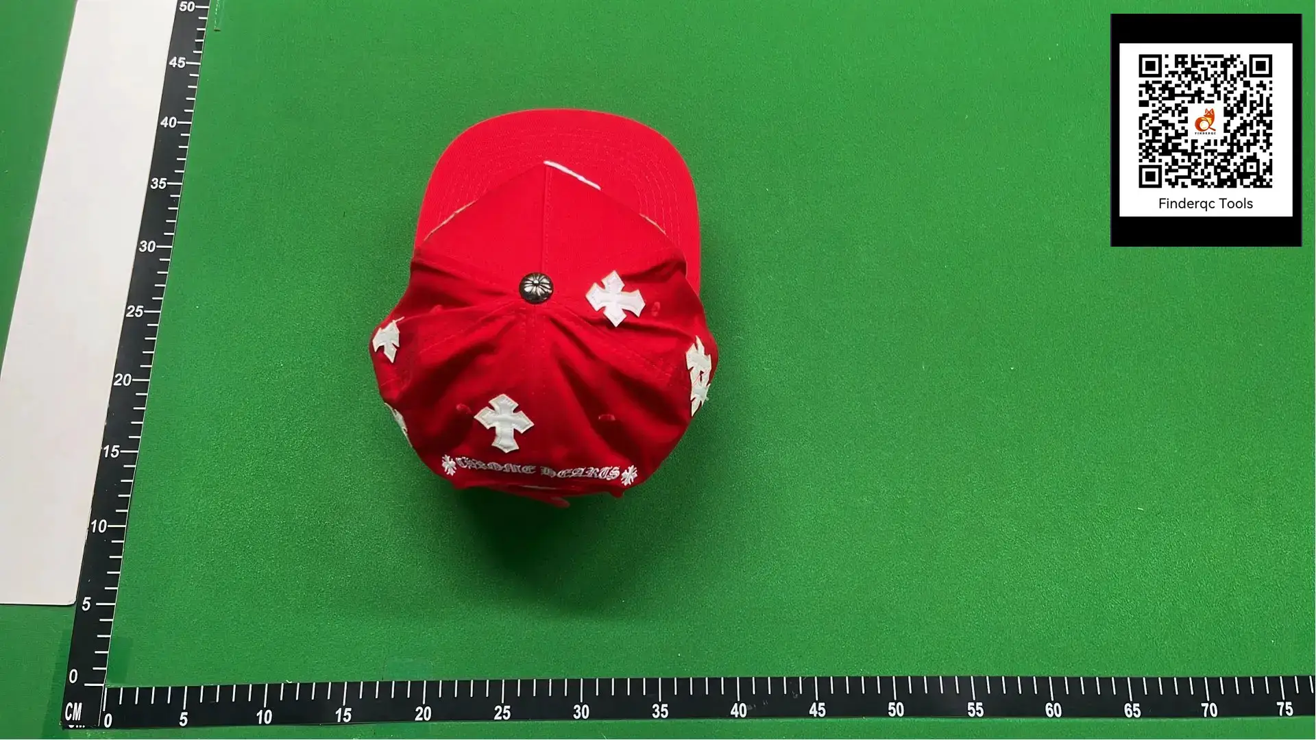 Chrome Hearts Red Leather Cross Embroidered Baseball Cap