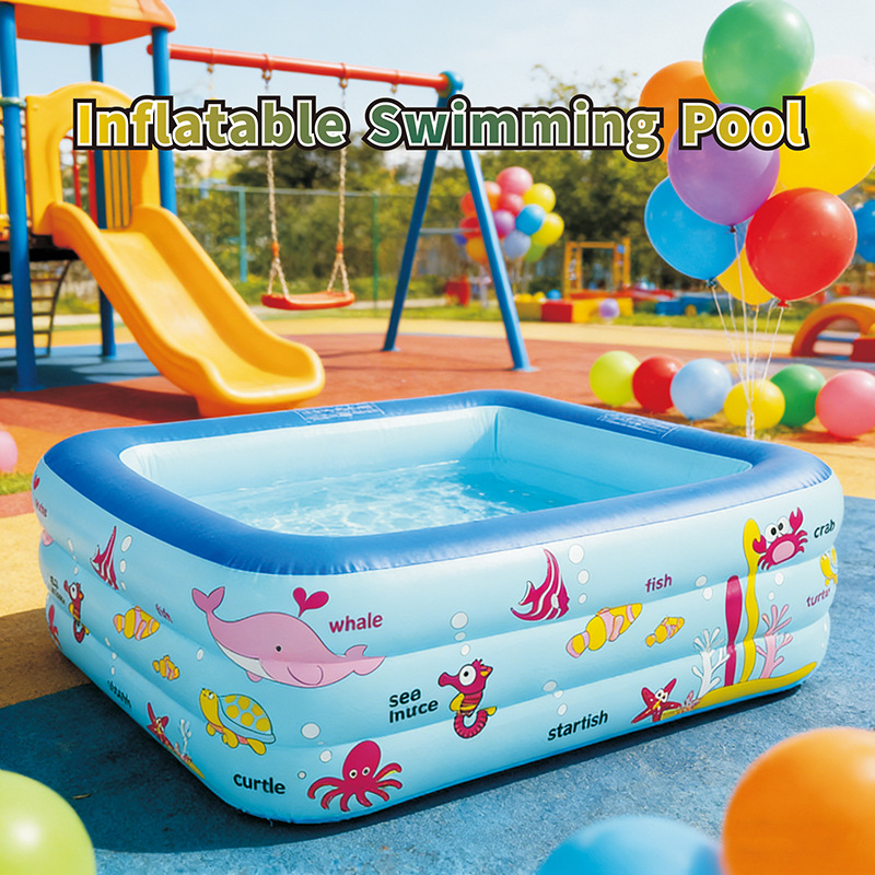 New Cross-Border Ready-Made Inflatable Swimming Pool, Square Inflatable Pool, Family Inflatable Swimming Pool, Children's Water Play Equipment