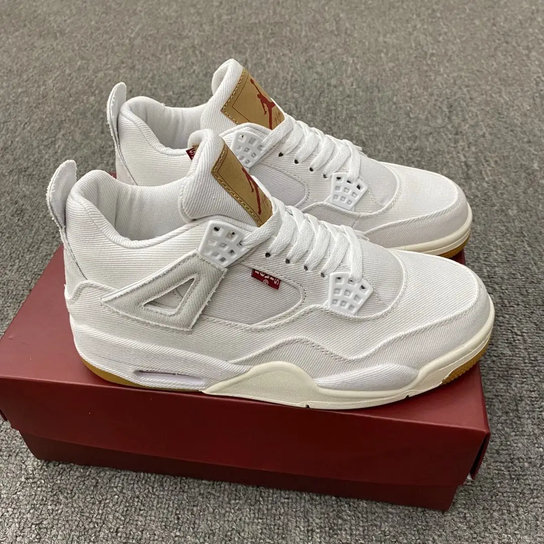 Jordan 4 小李子 纯白 牛仔布篮球鞋 AO2571