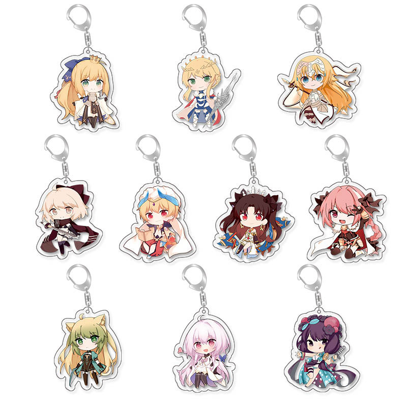 FATE FGO anime keychain Little Sun Tower Meow gun dull Mei linnqidu gold shining head office peripheral pendant