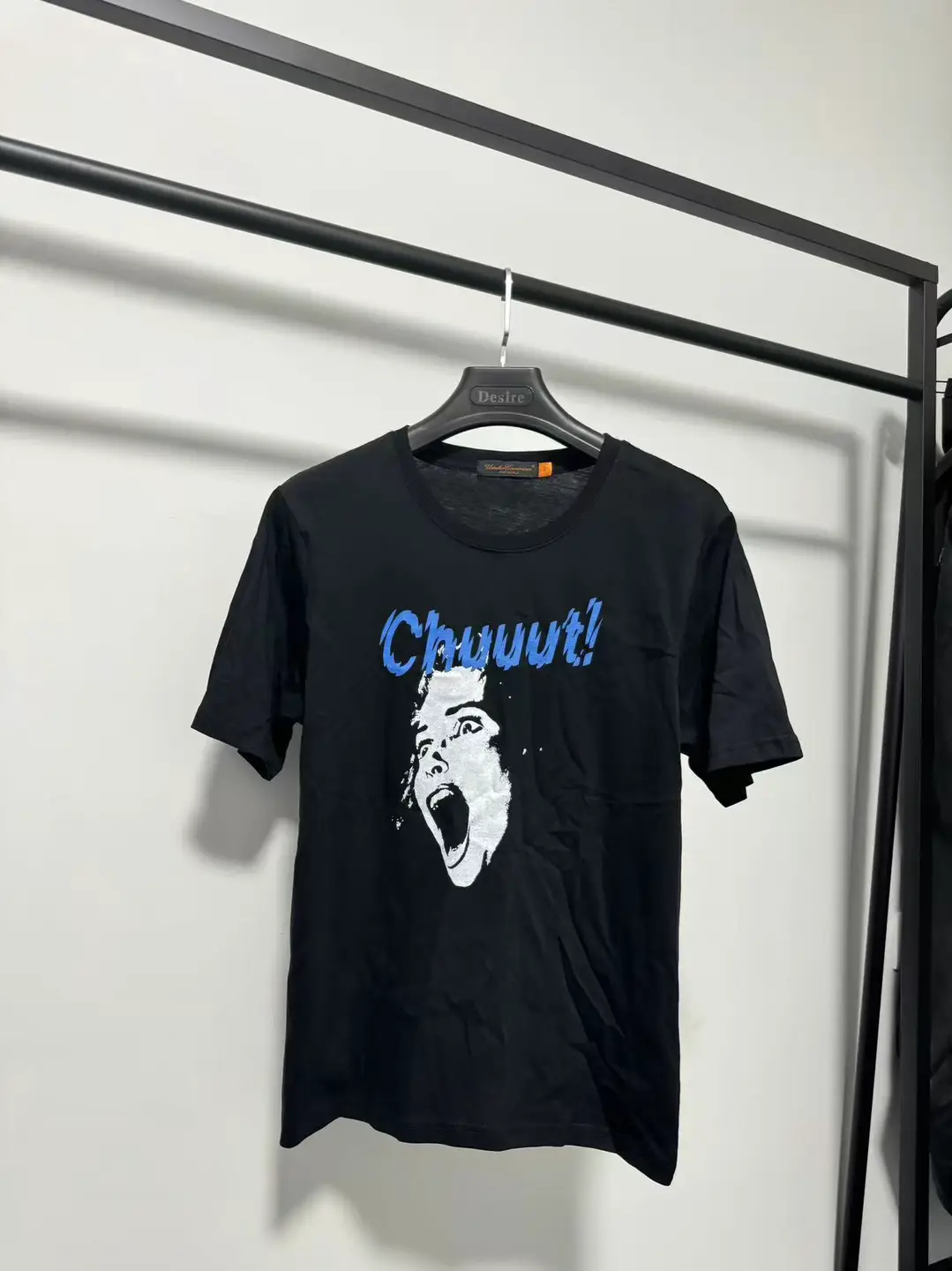 In Stock and Ready to Ship! Not Undercover 06Ss t Period Scream Woman Image Swirl Print Navy Blue Short Sleeve