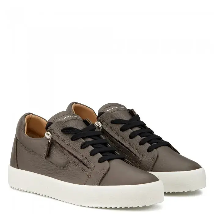 In-Stock High Version Gz94 Popular Low-Top Shoes Cross-Border Double Zipper Couple Style Flat Round-Toe Genuine Leather Comfortable Casual Shoes