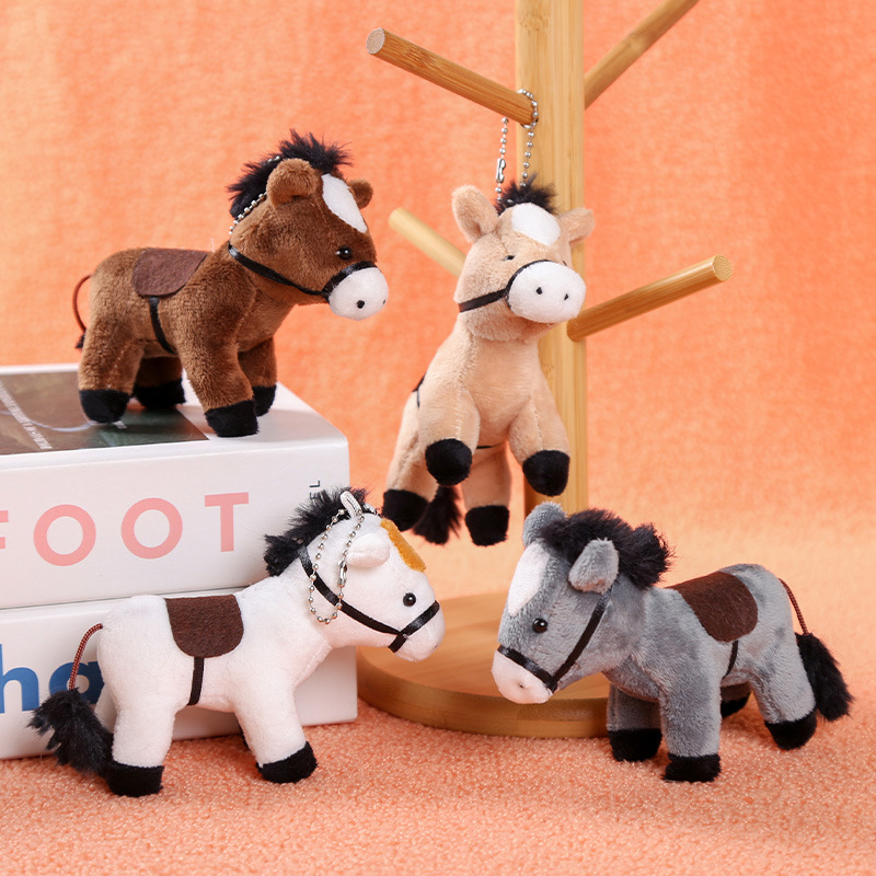Long-Haired Pony Pendant Plush Doll Ugly Cute Doll Artificial Pony Kidsren's Birthday Gift Girl Bag Pendant
