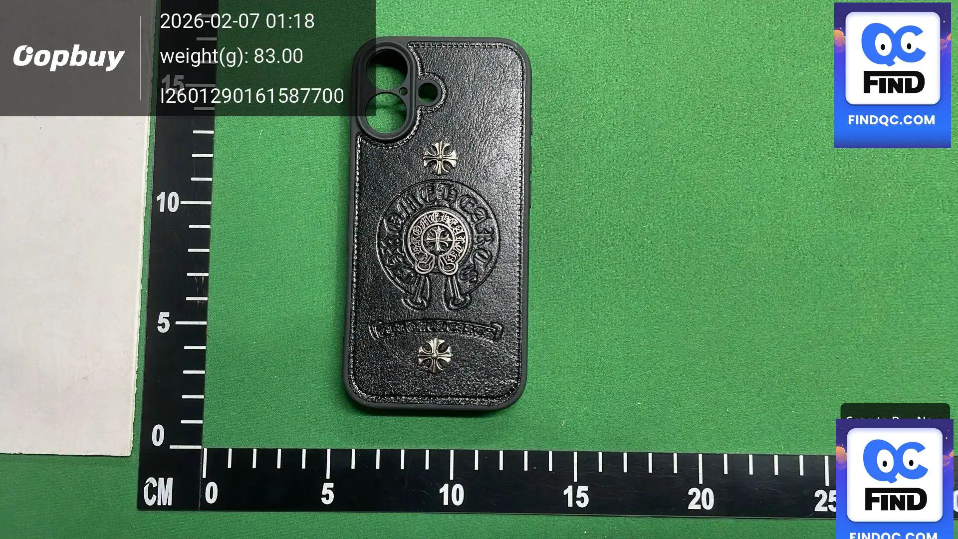 Chrome Hearts Black Leather Phone Case