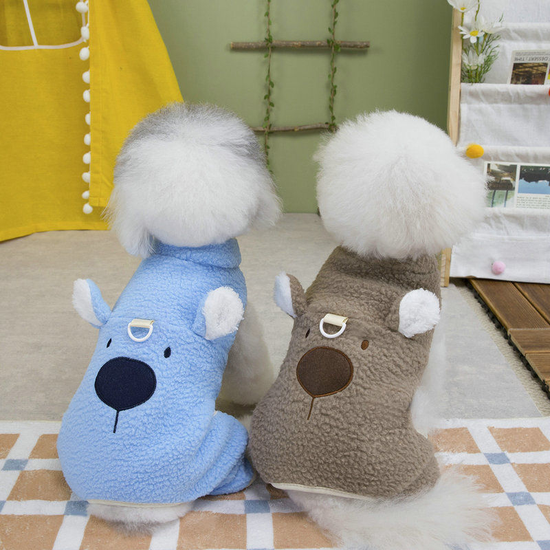 Pet Dog Clothes Fleece Teddy Pet Clothing Four-Legged Fleece 25 Big Nose Bear Four-Legged Fleece