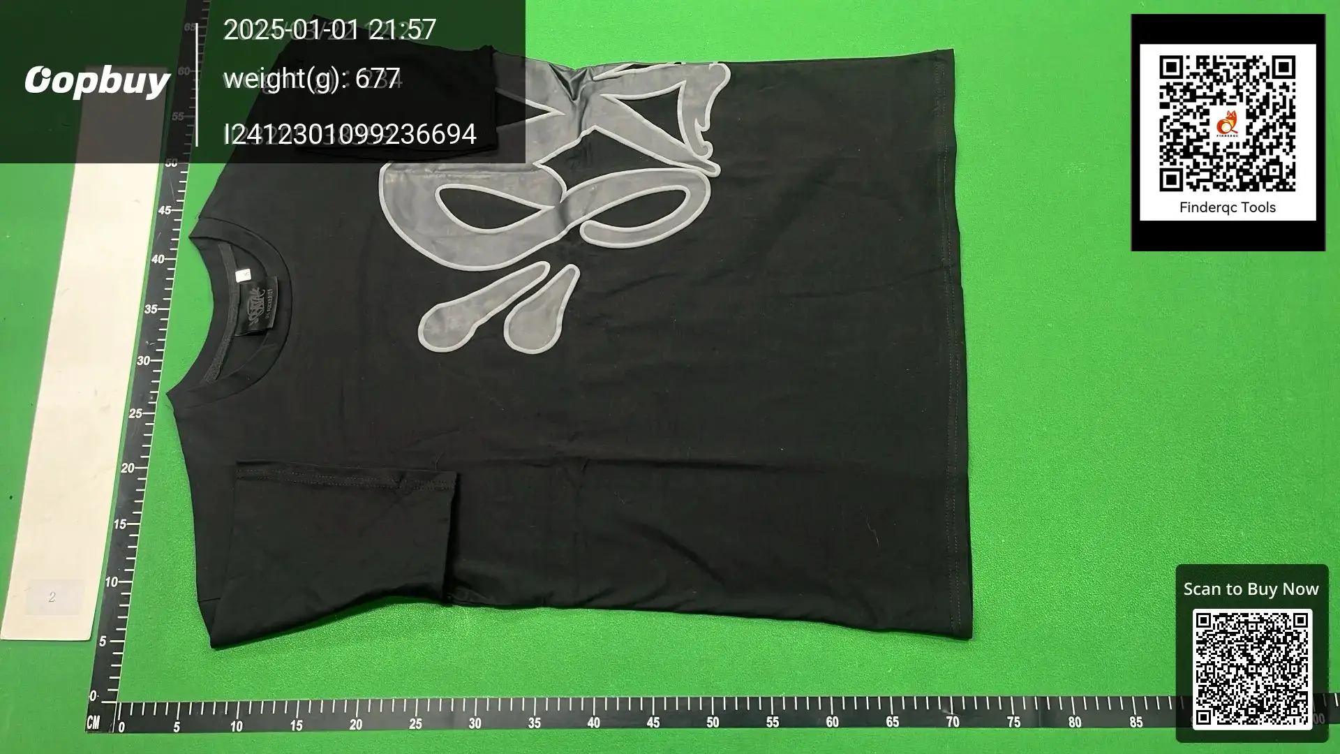 Black T-shirt with graphic print