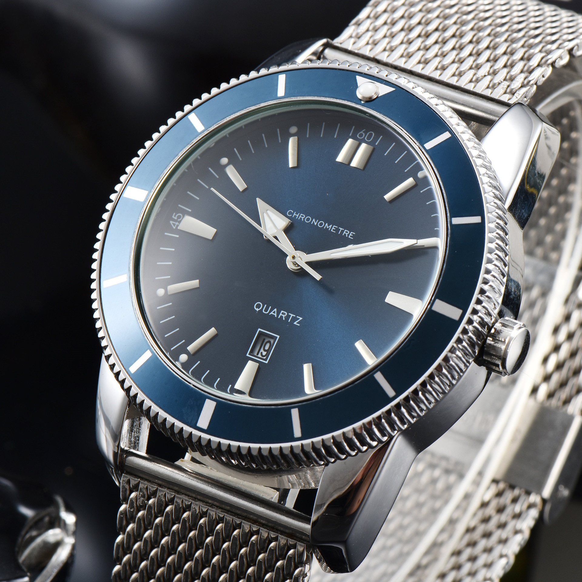 Foreign trade watch wholesale hot wheat men's leisure belt multi-function chronograph quartz watch