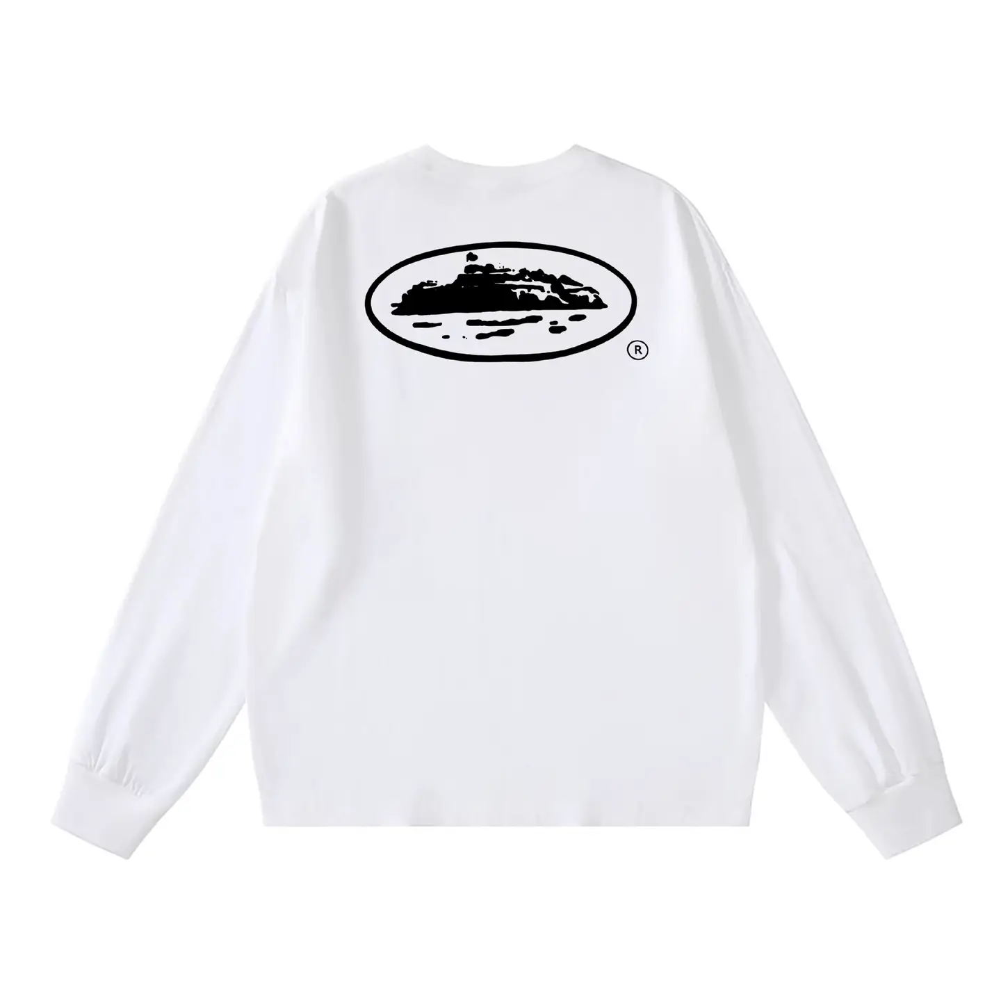 New Pistol Letter Print Loose Casual American Style Round Neck Long Sleeve T-Shirt for Men and Women Couples