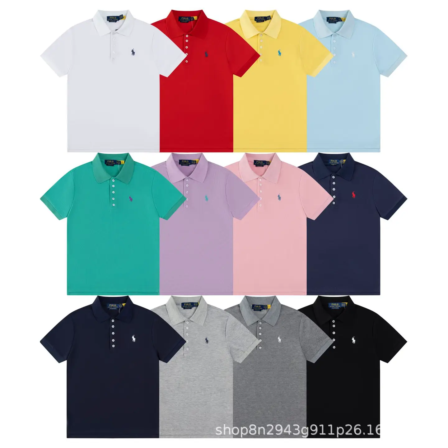 2025 Europe and the United States tide brand summer new war horse small label embroidery leisure simple five buckle POLO shirt short-sleeved batch