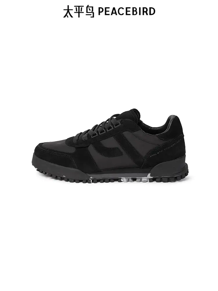 [Same Style in Shopping Malls] Peacebird Men's Casual Shoes Contrast Color Trendy Large Sole Fashion Sneakers B2Zde410