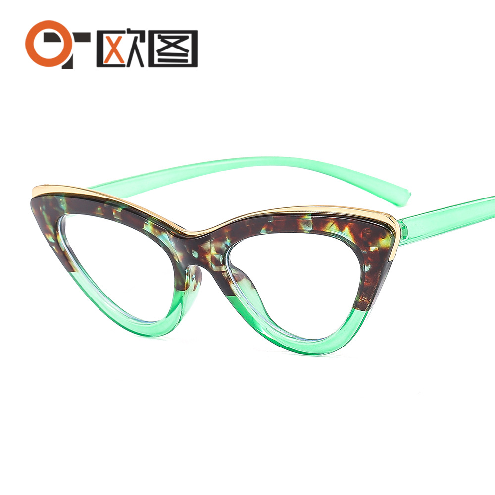Retro Artistic Cat's Eye Flat Mirror Cross-border Glasses Frame Fashion Trend Street Glasses Frame T22079