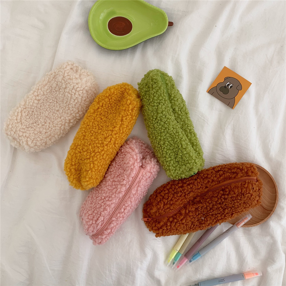 Korean Creative Girl Heart Japanese Cute Junior High School Students Simple avocado green Pencil Case Female High School Students Pencil Case Test