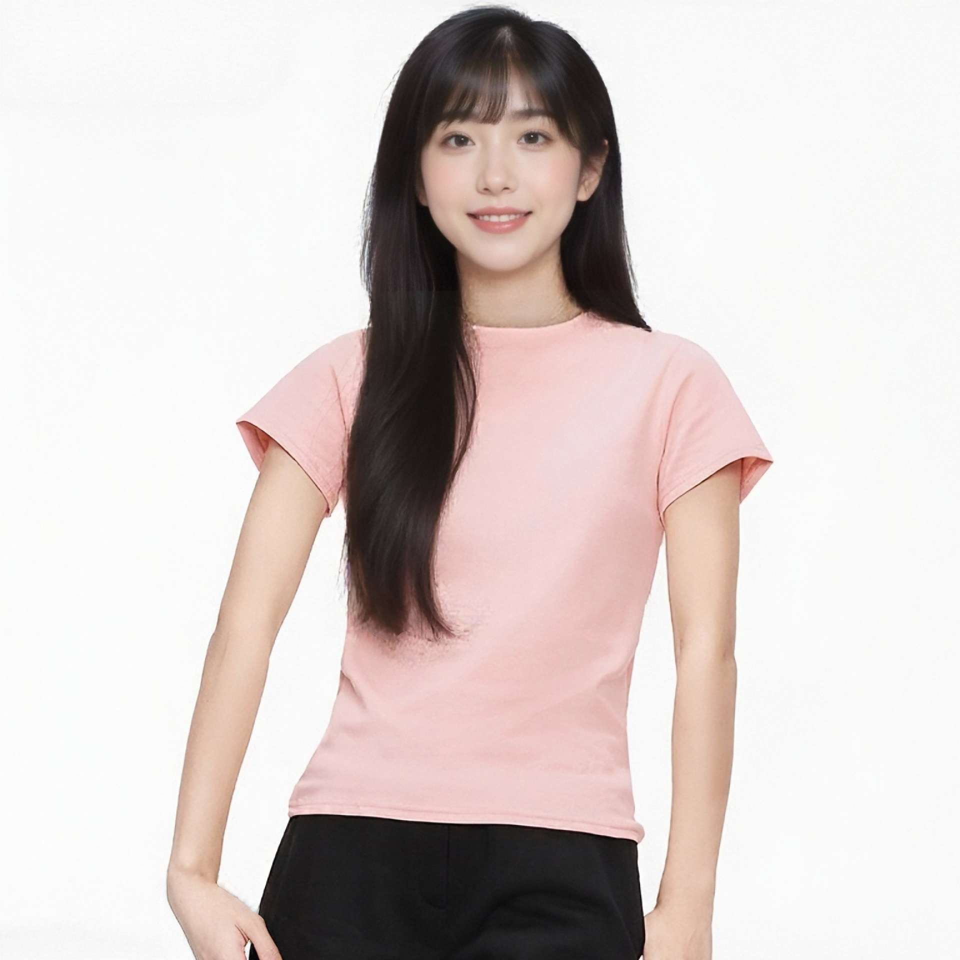 Slim-Fit Short-Sleeve T-Shirt for Women, Spring/Summer New Style, Flattering Waist, Versatile, Solid Color, Slimming, Inner Layer Base Shirt
