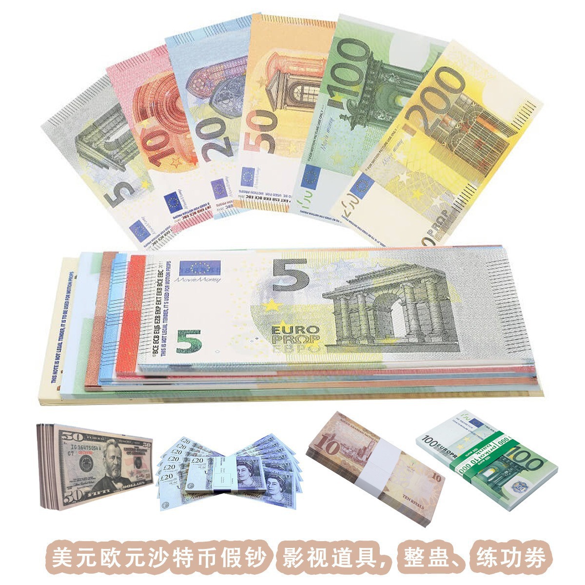 Dollar Euro Coin Wallet Canvas Cross-Border Banknotes Foreign Currency Us Dollar Creative Short Thin Wallet Practice Money Foto QC da 1688 su Qualit.ly