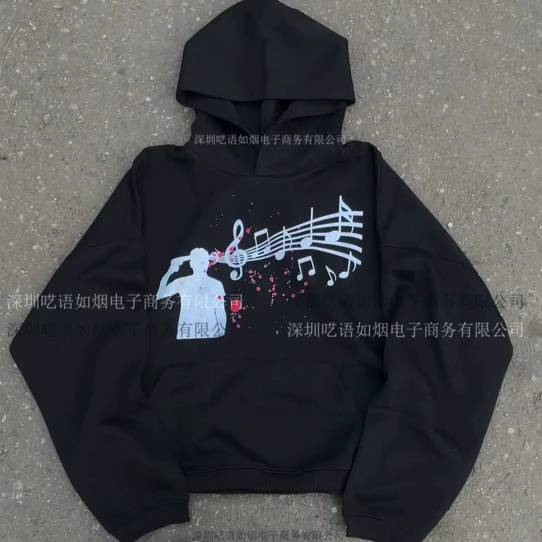 欧美ins跨境朋克印花卫衣长袖套头连帽衫复古外套街头穿搭潮流y2k