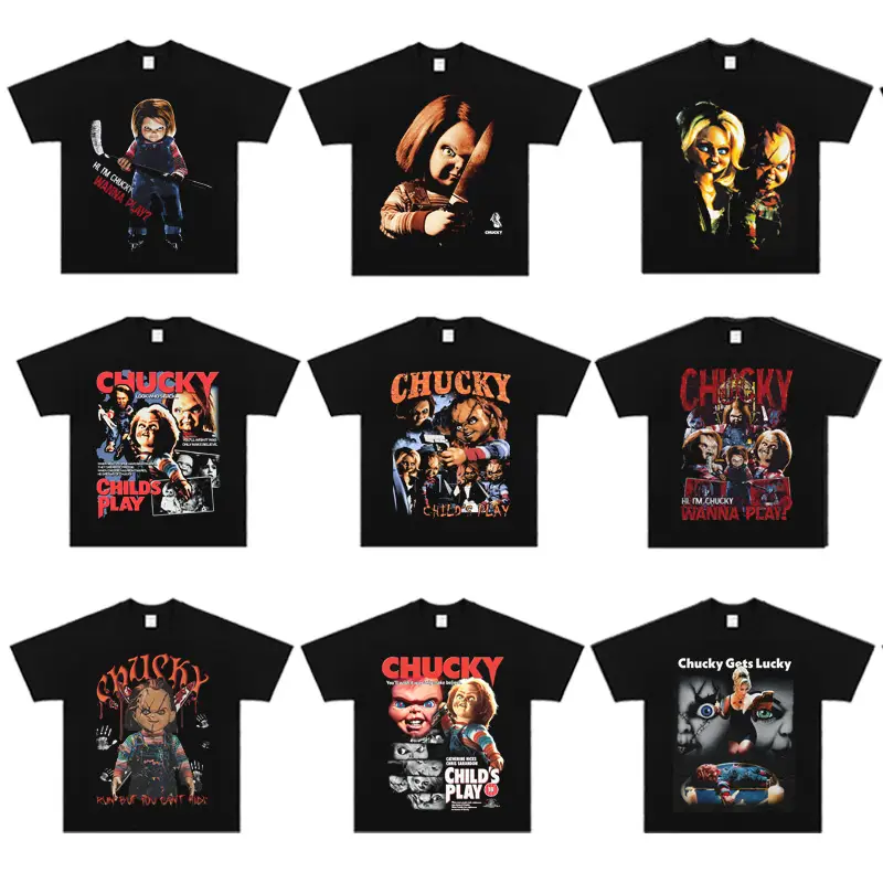 Chucky """"The Ghost Baby's Soul"" Horror Chucky American Digital Direct Printed T-Shirt Vintage Retro Loose