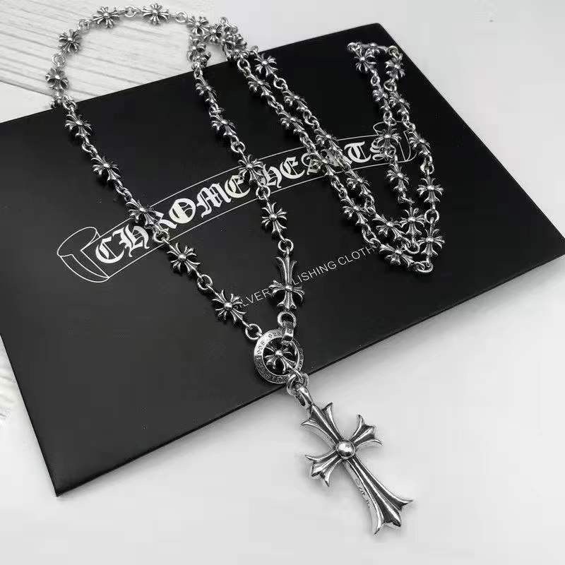 Smoke Rain Adjustable Retractable Cross Necklace Men's Tide Sydney Xie Meng Same Necklace Women Factory Outlet