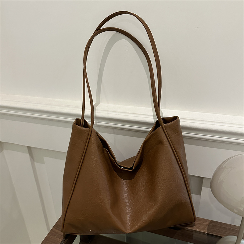 Maillard Large Capacity Bag Women's 2024 Autumn and Winter New Fashionable Texturous Soft Leather Bag Fashionable Shoulder Tote Bag