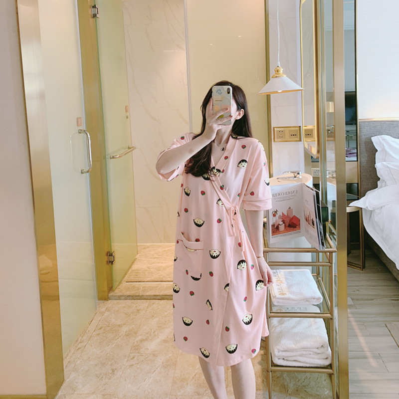 Pajamas for Women Summer Kimono Pajamas Japanese Style Nightgown Women Summer Long Sexy Nightgown Large Size Thin Student Short-Sleeved Pajamas
