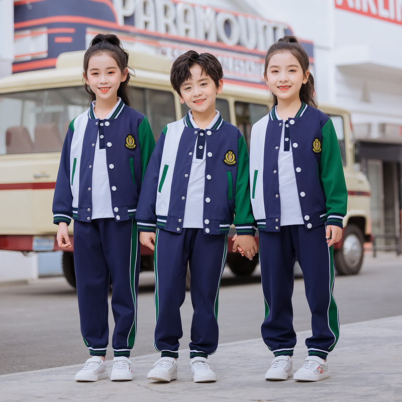 Kindergarten garden clothes spring and autumn sports meeting suit three-piece school uniform for primary and secondary school students autumn and winter baseball uniform class uniform