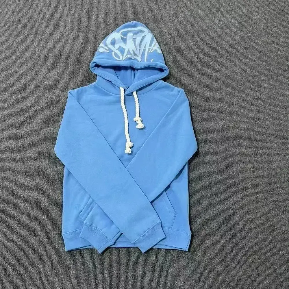 Blue graphic print hoodie