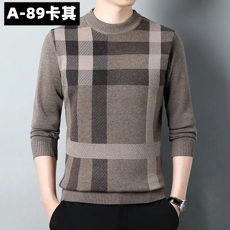 Multi-color optional transportation insurance autumn and winter New thickened men's all-match sweater wool warm knitted bottoming sweater thick
