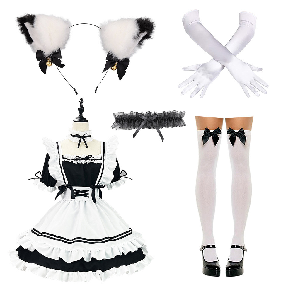 Halloween Cat Princess Girl Cos Cat Ears Headband Black Lace Eye Mask Mask Shape