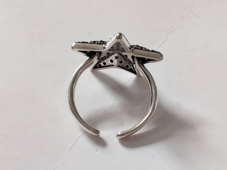 Ring women's retro retro punk style star Saturn simple open ring personality High sense all-match index finger ring QC