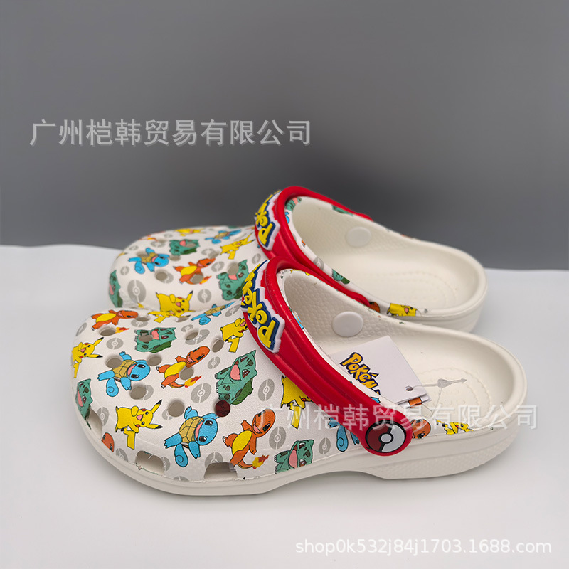 Cross Cave Shoes Star Transfer Pikachu Children's Sandals and Slippers Boys Baotou Slippers Girls Beach Shoes QC-foto från 1688 på Qualit.ly