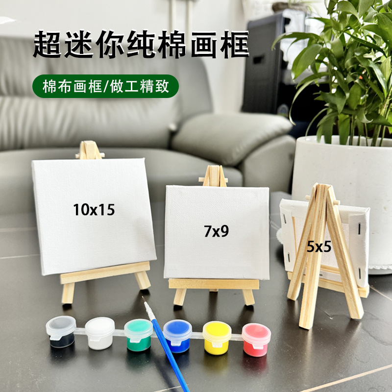 eBay Mini Canvas Oil Painting Frame Digital Oil Easel Graffiti Acrylic DIY Hand Painted Children Small Oil Painting Board suit