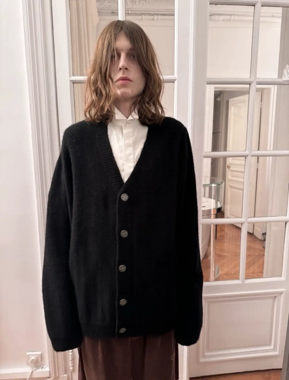 Naughty Owner's Black Button Cardigan