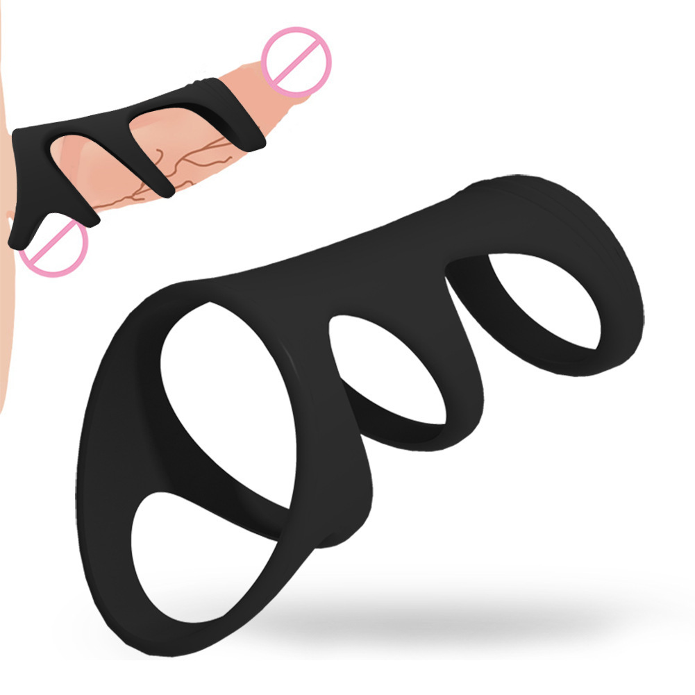 Men's Three-Ring Delay Locking Men's Penis Training Couples Flirting Men's Delay Adult Sex Products