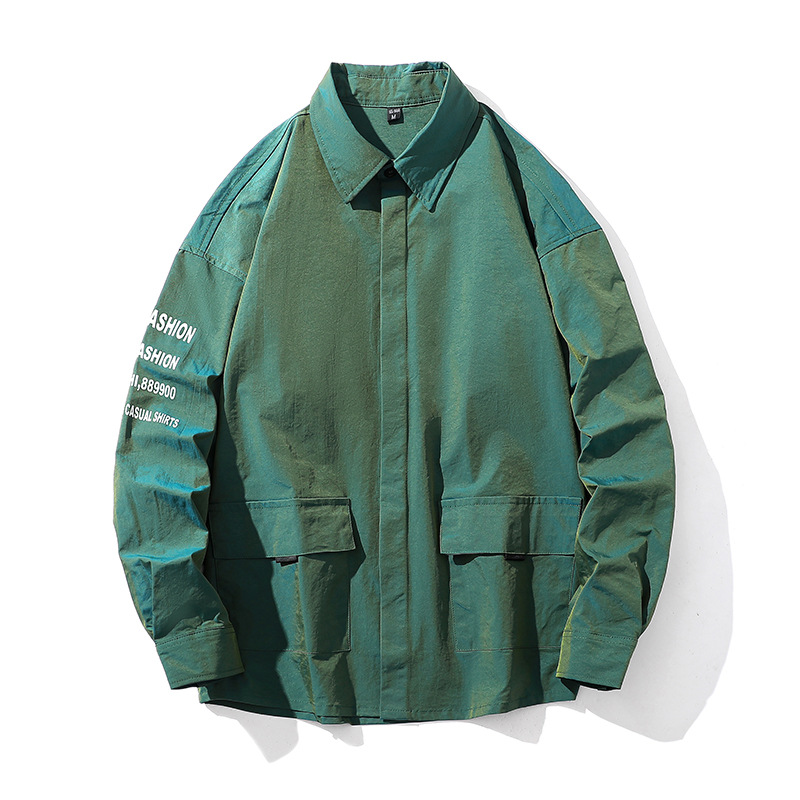 Casual Shirt Men's Spring New Japanese Style Loose Gradient Large Size Fresh Casual All-match Fashionable Men's Top