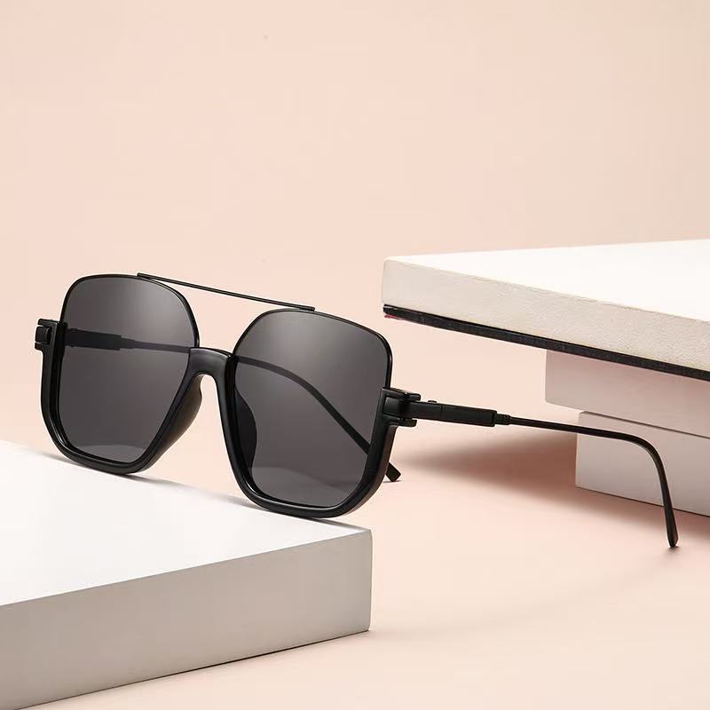2025 new double beam plain big frame retro anti-blue glasses sunglasses net red street sunglasses wholesale