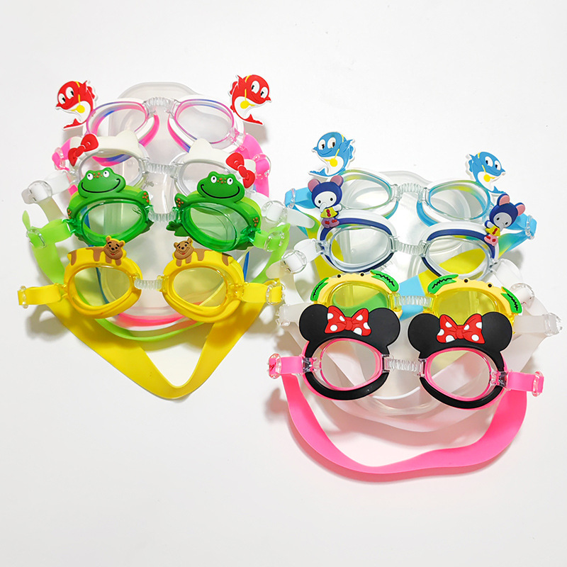 2025 new children's swimming goggles HD anti-fog boys and girls cartoon big frame diving 3-12 years old swimming eyes mirror