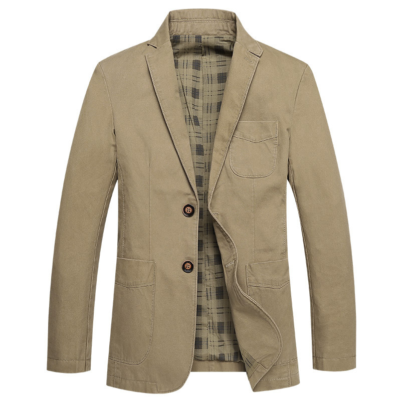 Spring and Autumn Men's Suit 95 Cotton Casual Thin Suit Washed Men's Convenient Suit Jacket 5618