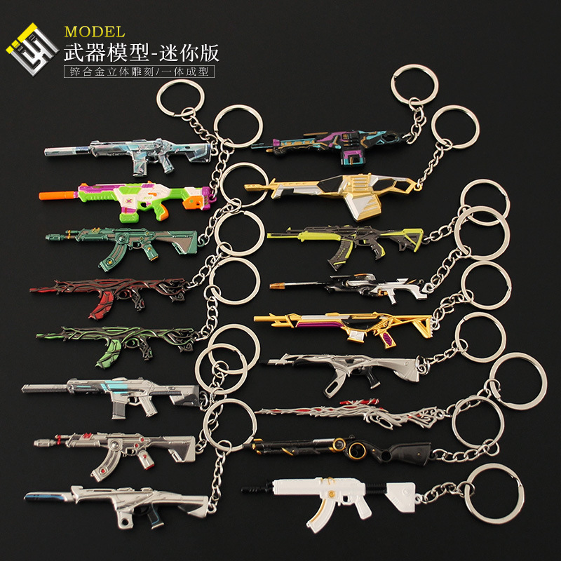 Vallorant mini pendant alloy keychain champion game weapon spy fanatic deer aoding fearless contract