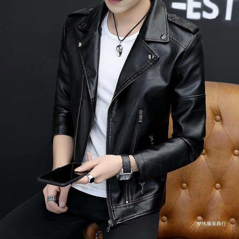 Men's Leather Suit Jacket 2026 Spring and Autumn New Trendy Casual Suit Stylish Trendy Brand Leather Jacket Mengwei
