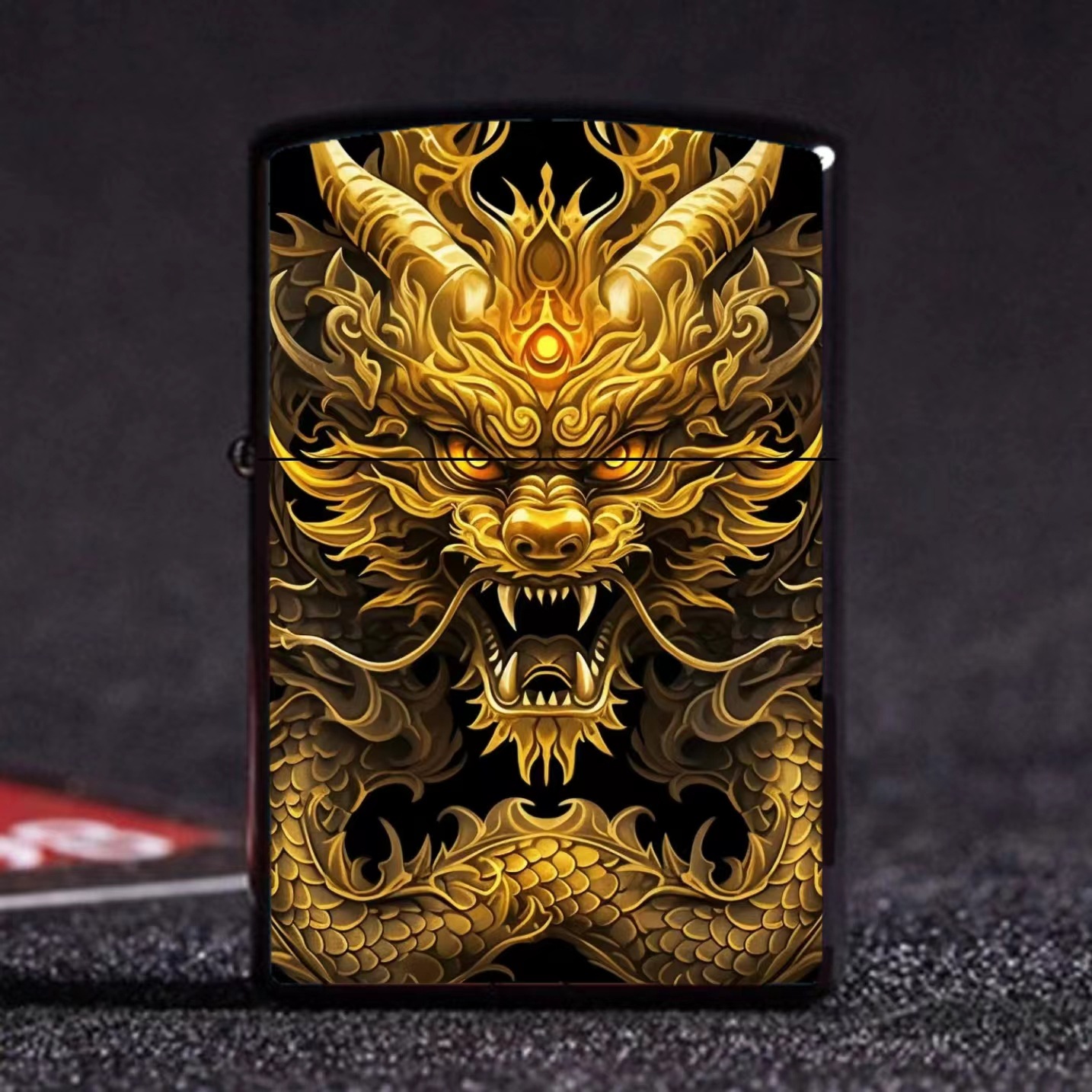 Chinese Dragon lighter 2024 Dragon year gift metal kerosene lighter creative New Year gift Dragon year fire