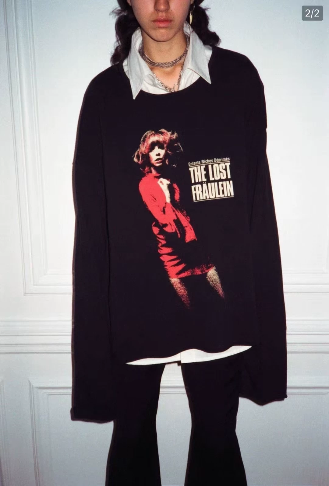 ERD's melancholic rich second-generation 19ss dancer The Lost Fraulein long sleeved T-shirt with loose silhouette