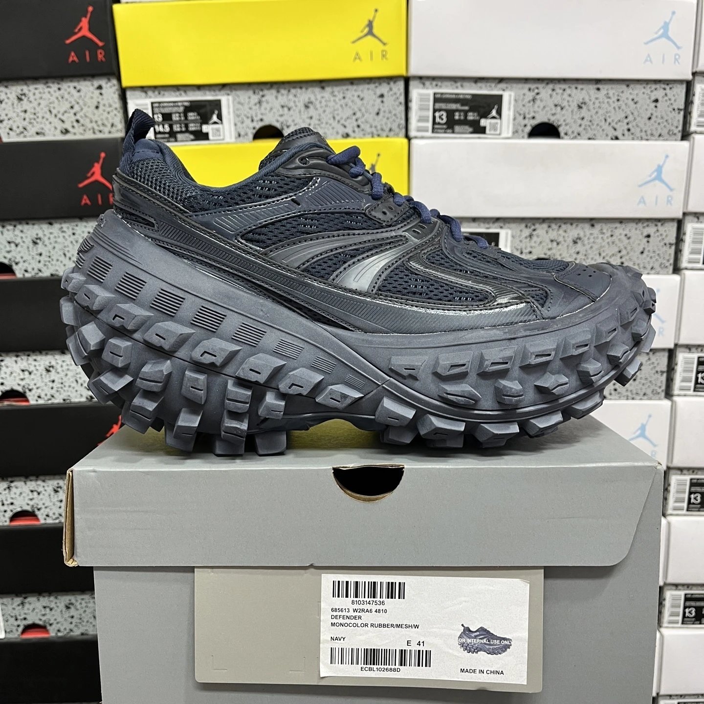Balenciaga Defender Monocolor Rubber/Mesh/W Navy