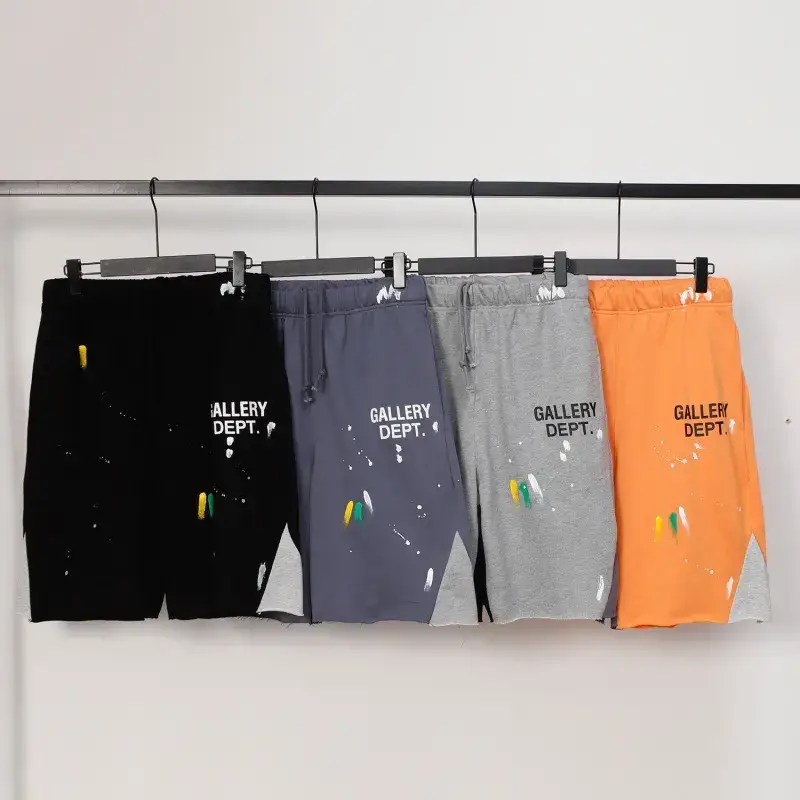 GALLERY DEPT Shorts Color Graffiti Summer Casual Pants Summer Loose Men's and Women's Pants Sports