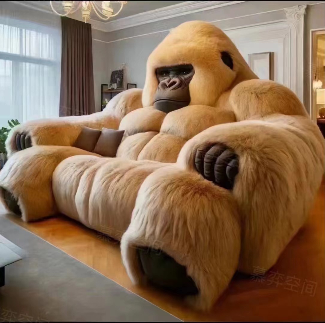 Gorilla Animal Designer Cartoon Style Sofa Villa Two-Dimensional Internet Celebrity King Kong Sofa Haute Couture Accessible Luxury Foto QC de 1688 na Qualit.ly