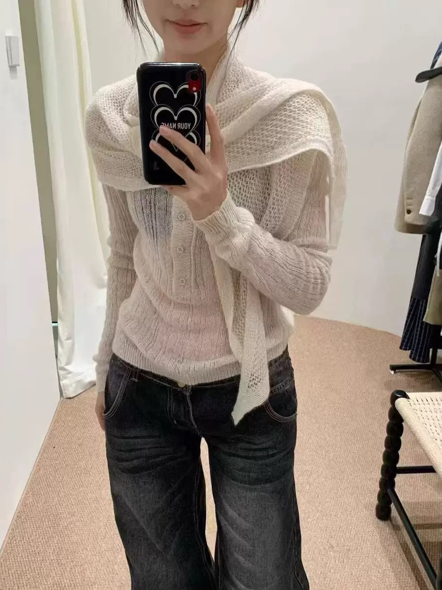 2026 New Spring Fashion Korean Style Pullover Half-Open Collar Long-Sleeve Knit Sweater with a Stylish Shawl Design, Round Neck, Slim Fit, and Flattering