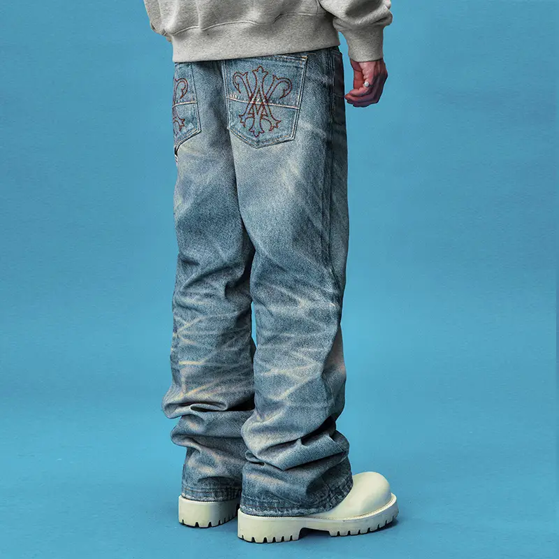 Yadcrew Comfy Basics Pendant Print Denim Tide New arrival Loose American Style Casual Easiest for match pants Men