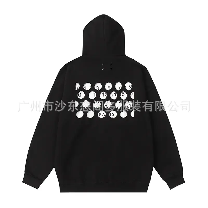 2024 Early Autumn New Fashion High Street Trendy Brand Splicing Color Letter Printing Loose Hooded Sweatshirt for Men and Women