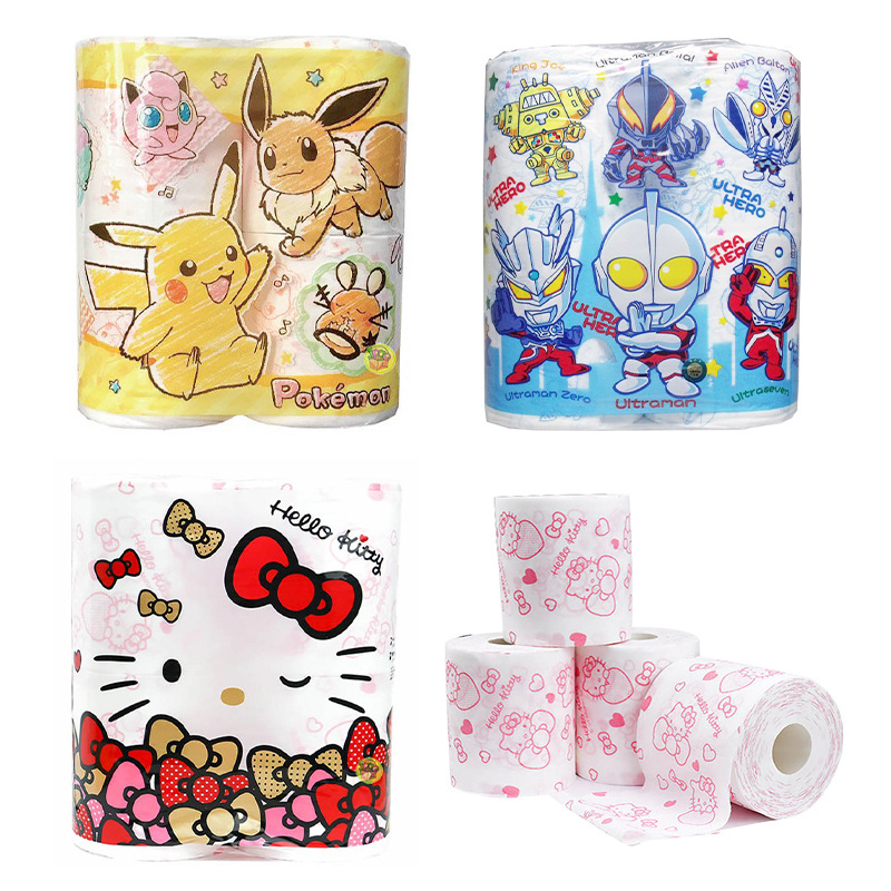 Advanced roll paper Japanese HAYASHI cartoon Ultraman printing soft log roll Paper Toilet Paper 4 rolls 30 m