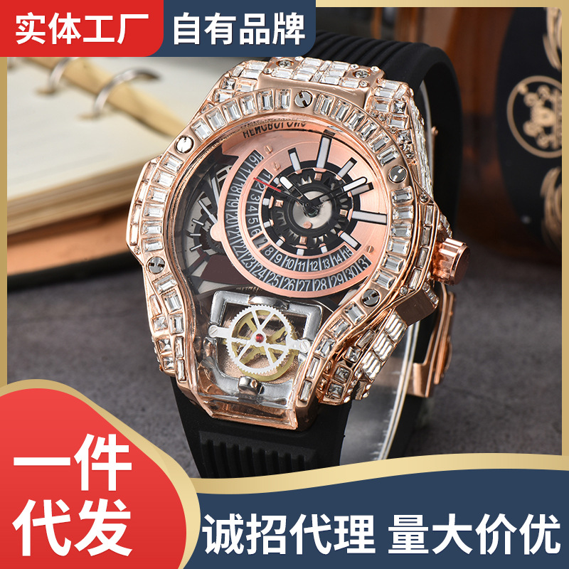 2024 Warcraft Mas Jason Stanon's Same Style Diamond-Encrusted Fashionable Large Dial Men's Watch Factory Direct Supply Trendy