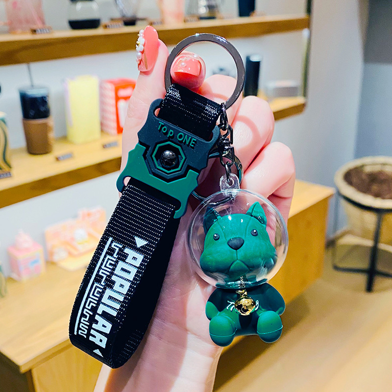 Creative cartoon space law fighting dog trend car key chain schoolbag pendant a pair of exquisite small gifts wholesale