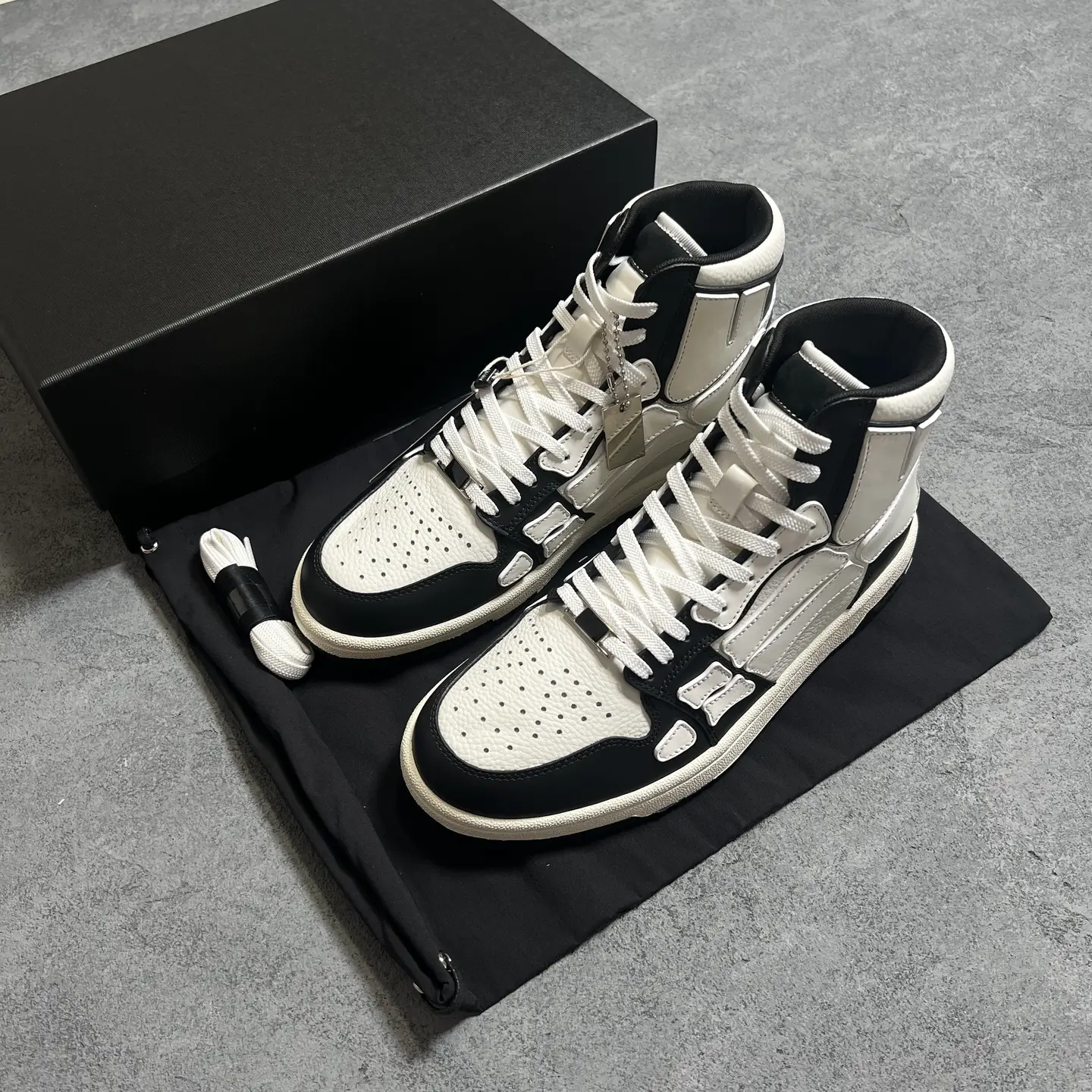 2023Ss Correct High Version Bone Shoes Litchi Pattern First Layer Cowhide High Top Heightening Casual Couple Style Sneakers